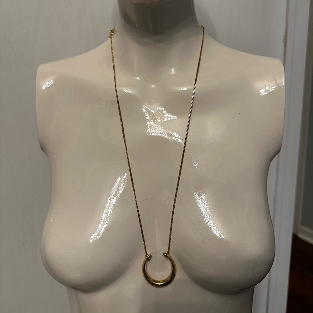 Stella & Dot Double Horn Pendant Necklace in Gold